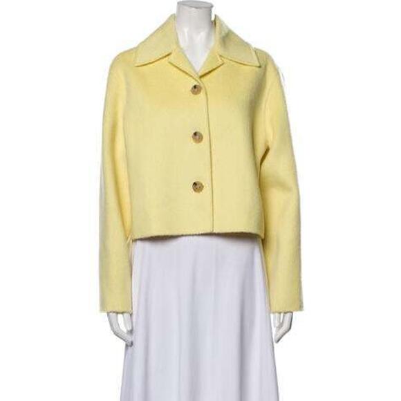 Acne Studios Wool Cropped Jacket - Vanilla Yellow - S